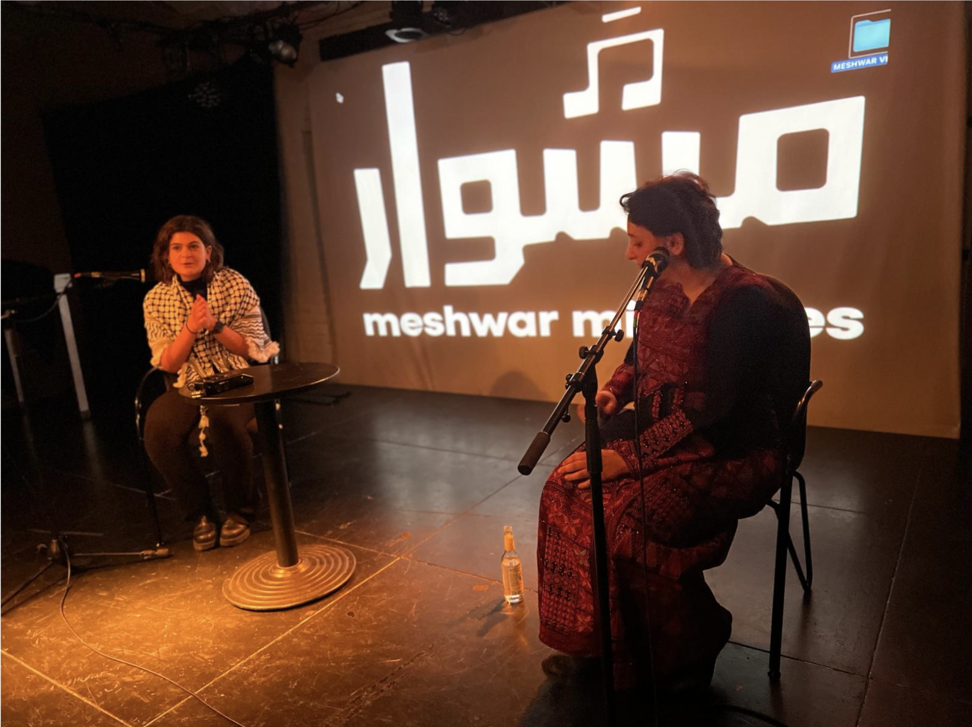 Meshwar Mixtapes

Meshwar Mixtapes hosts collective listening sessions, like "Meshwar To Palestine," using music, storytelling, and visuals to explore global south cultures. The project amplifies marginalized voices and fosters empathy and understanding, promoting cross-cultural dialogue and solidarity through music and storytelling.